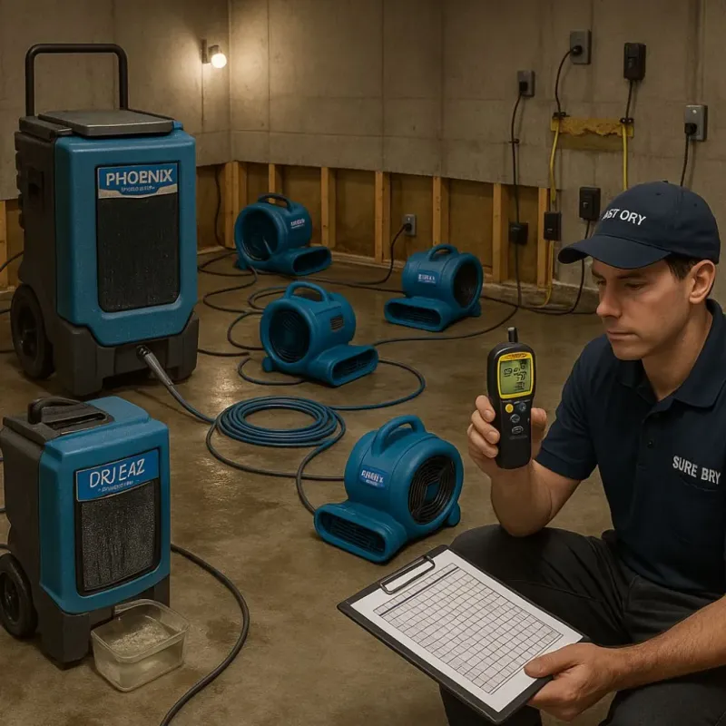 Structural Drying and Dehumidification process in Algona, IA